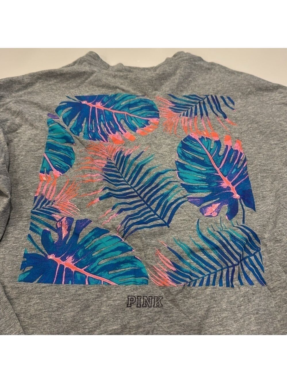 Victoria's Secret PINK Gray Crew Neck Long Sleeve Tee